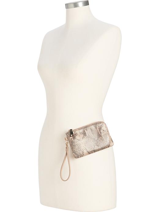 View large product image 2 of 2. Faux-Snakeskin Wristlet for Women