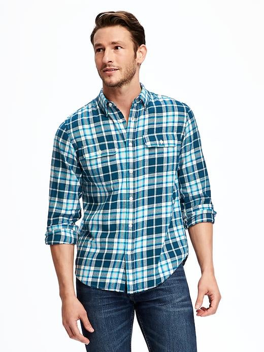 View large product image 1 of 1. Regular-Fit Plaid Flannel Pocket Shirt for Men
