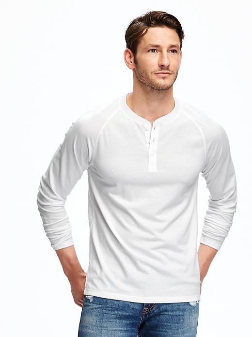View large product image 1 of 1. Raglan-Sleeve Henley for Men