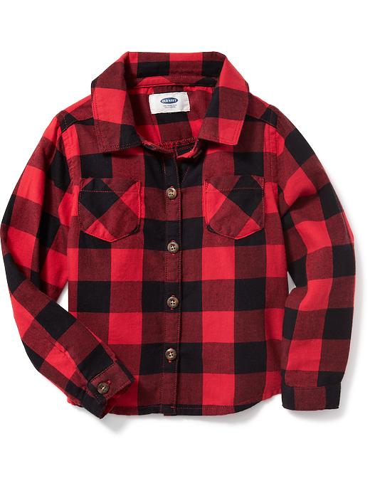 View large product image 1 of 1. Plaid Pocket Shirt for Toddler Girls