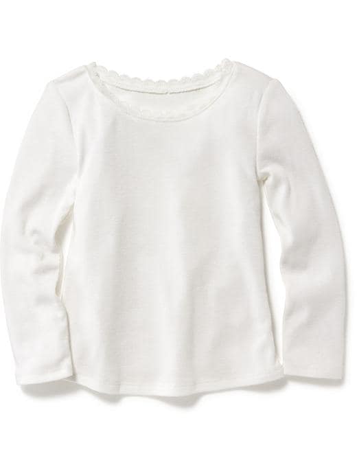 View large product image 1 of 1. Long-Sleeve Lace-Trim Tee for Toddler