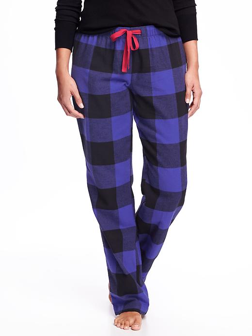 View large product image 1 of 2. Flannel Drawstring Sleep Pants for Women