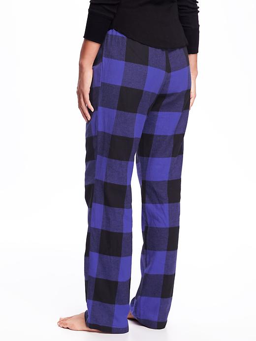 View large product image 2 of 2. Flannel Drawstring Sleep Pants for Women