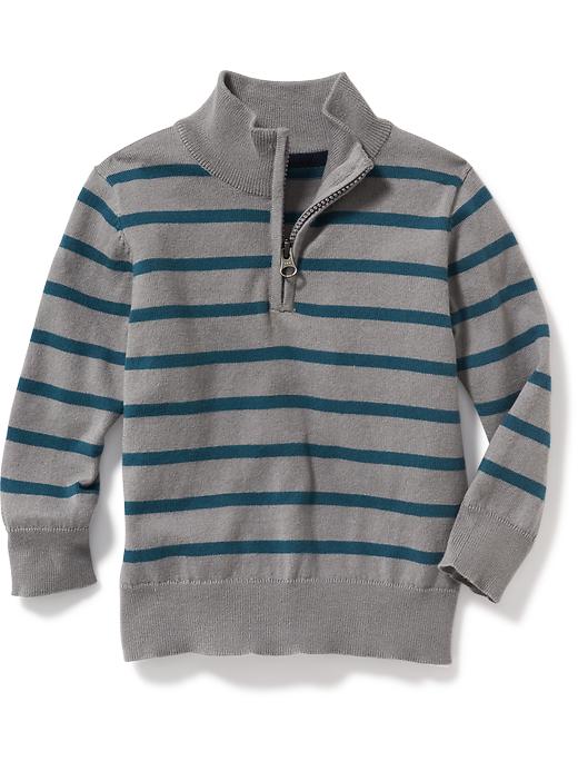 View large product image 1 of 1. Striped 1/2-Zip Pullover for Toddler