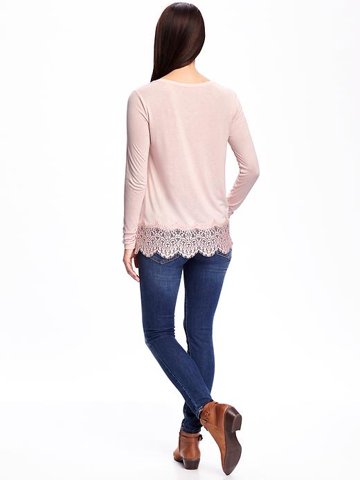 Image number 2 showing, Relaxed Lace-Trim Top for Women