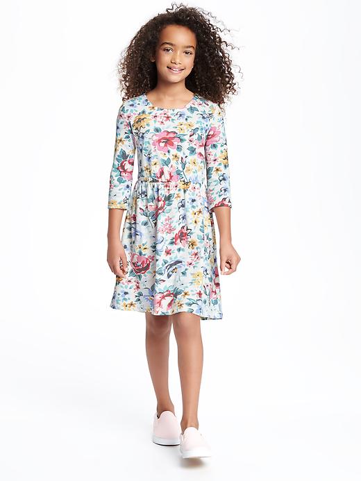 View large product image 1 of 2. Patterned Fit & Flare Dress for Girls