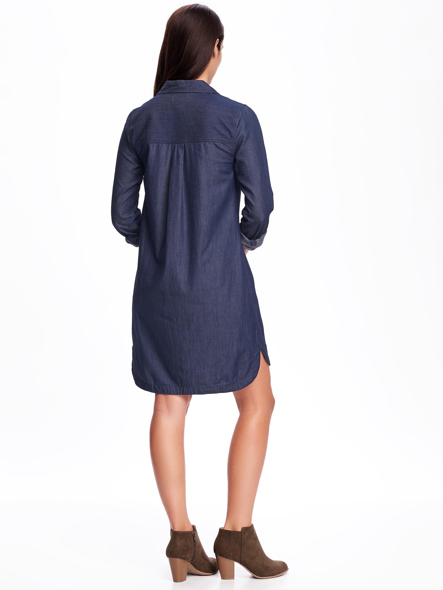 Chambray Shirt Dress for Women  Old Navy