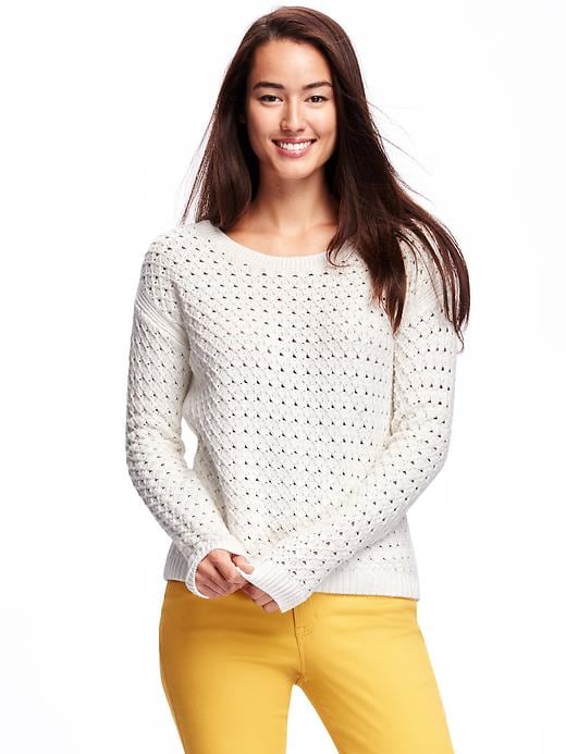 View large product image 1 of 1. Hi-Lo Honeycomb-Stitch Sweater for Women