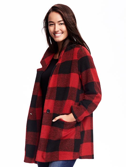 Image number 1 showing, Brushed Stand-Collar Coat for Women