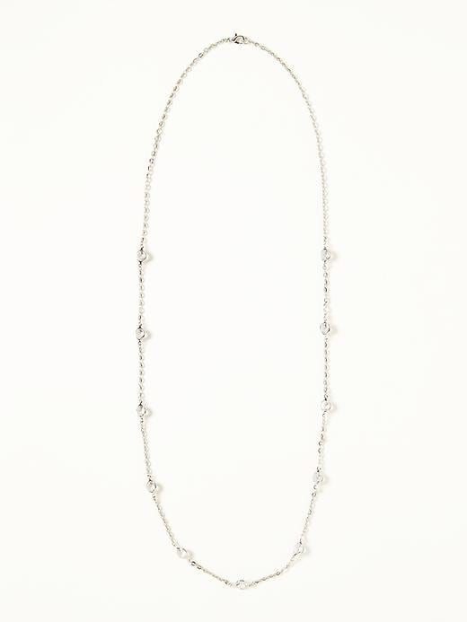 View large product image 1 of 1. Crystal-Stone Chain Necklace for Women