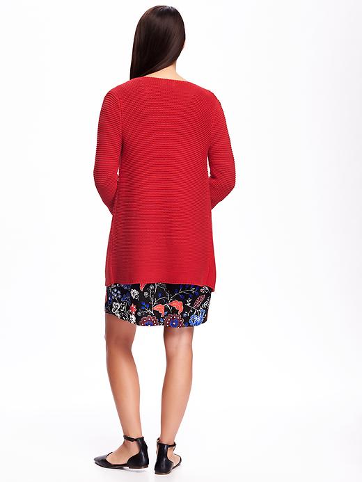 Image number 2 showing, Relaxed Open-Front Textured Cardi for Women