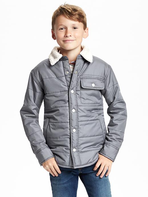 View large product image 1 of 3. Faux Sherpa-Lined Jacket For Boys