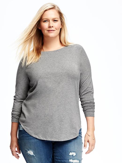 View large product image 1 of 1. Semi-Fitted Plus-Size Crew-Neck Tee