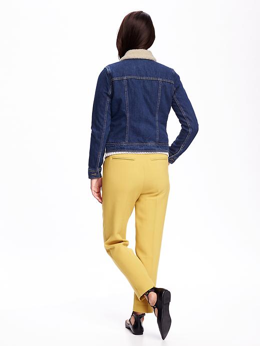 Image number 2 showing, Classic Sherpa-Lined Denim Jacket for Women