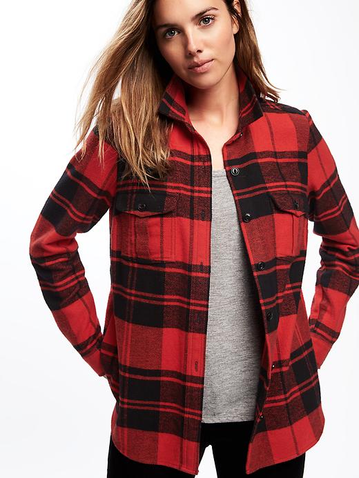 Image number 4 showing, Classic Flannel Shirt Jacket for Women