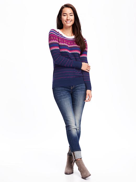 Image number 3 showing, Fair Isle Crew-Neck Pullover for Women