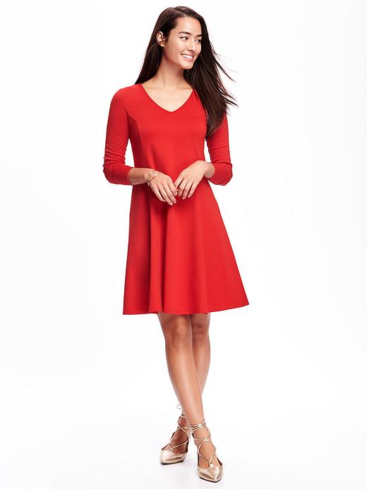 View large product image 1 of 2. Ponte-Knit Swing Dress for Women