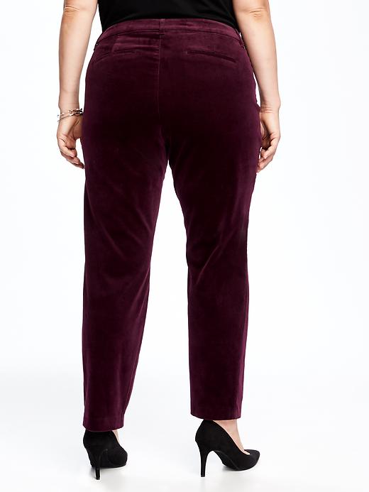 View large product image 2 of 2. Mid-Rise Smooth & Slim Pixie Velvet Pants