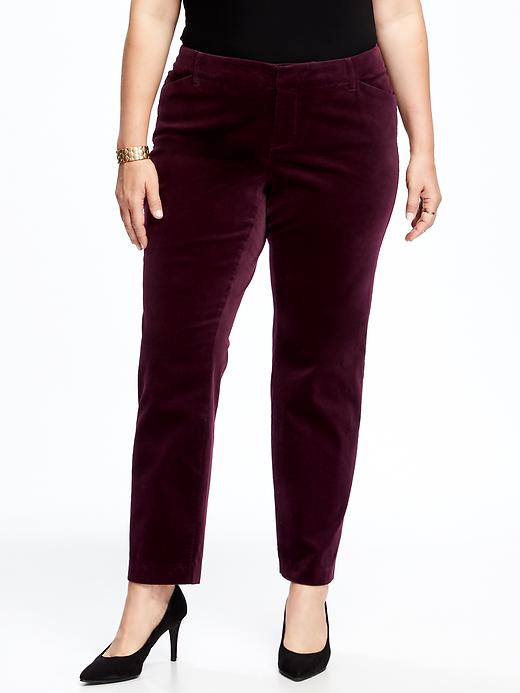 View large product image 1 of 2. Mid-Rise Smooth & Slim Pixie Velvet Pants