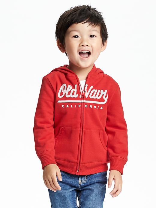 View large product image 1 of 2. Logo Zip-Front Fleece Hoodie for Toddler Boys