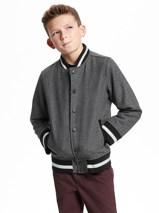 View large product image 1 of 3. Wool-Blend Varsity Jacket For Boys