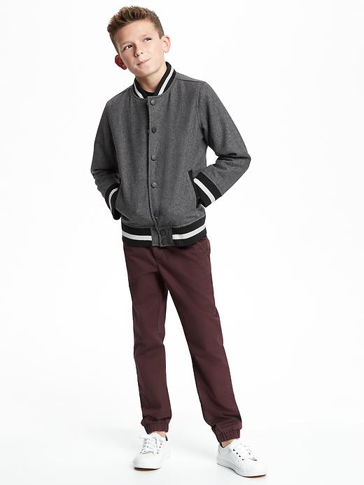 View large product image 2 of 3. Wool-Blend Varsity Jacket For Boys