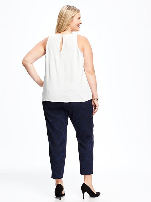 Image number 2 showing, Embroidered-Mesh Plus-Size Tank