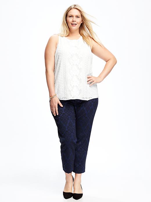 Image number 3 showing, Embroidered-Mesh Plus-Size Tank