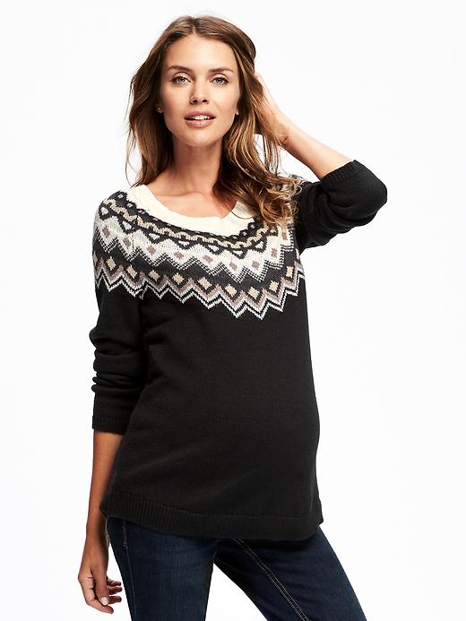 Image number 1 showing, Maternity Fair Isle Sweater