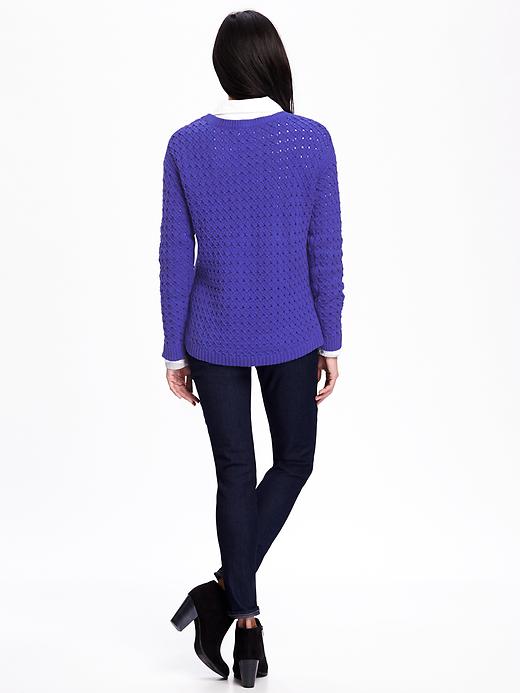 Image number 2 showing, Hi-Lo Honeycomb-Stitch Sweater for Women