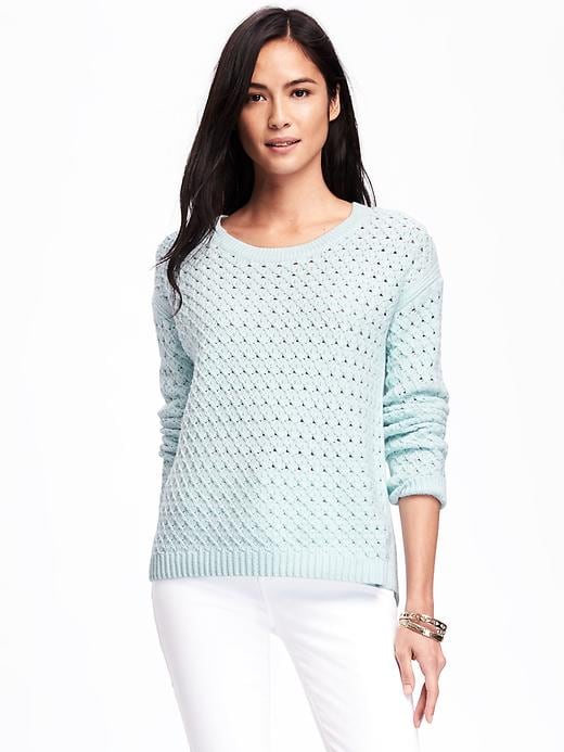 View large product image 1 of 1. Hi-Lo Honeycomb-Stitch Sweater for Women