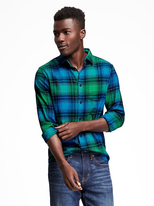 Image number 1 showing, Regular-Fit Plaid Flannel Shirt for Men