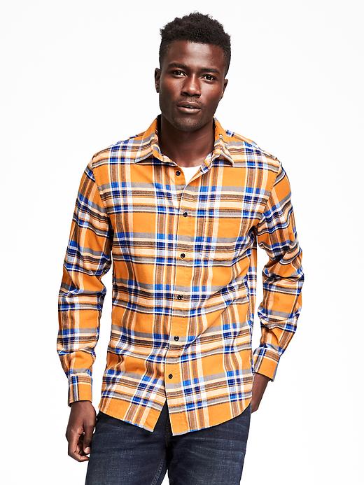 View large product image 1 of 1. Regular-Fit Plaid Flannel Shirt for Men