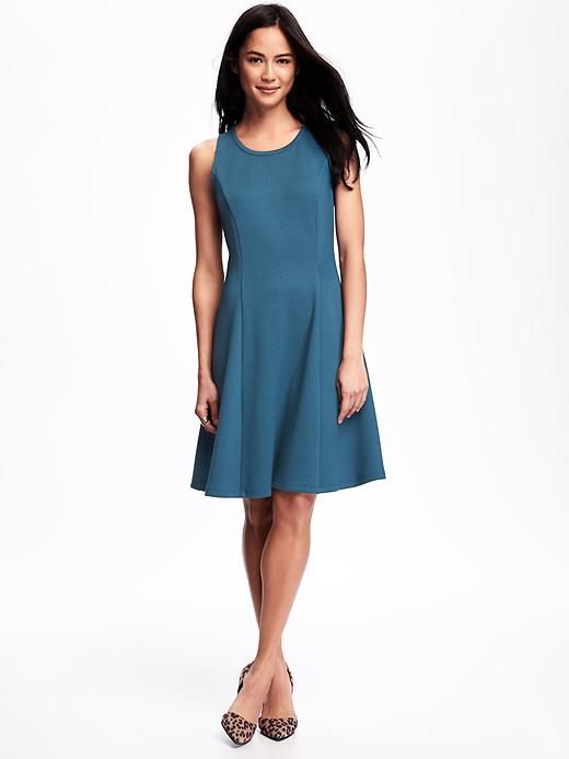 Image number 1 showing, Double-Knit Fit & Flare Dress for Women