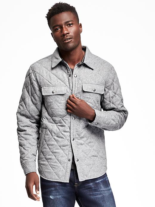 View large product image 1 of 1. Quilted Wool-Blend Jacket for Men