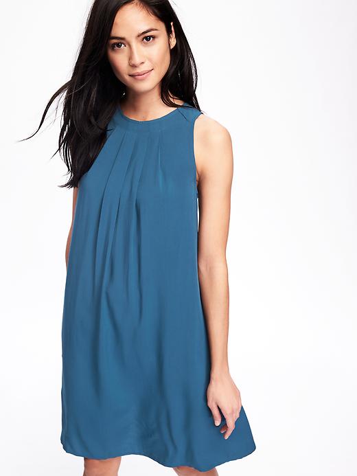 Image number 3 showing, Pleated High-Neck Tank Dress for Women