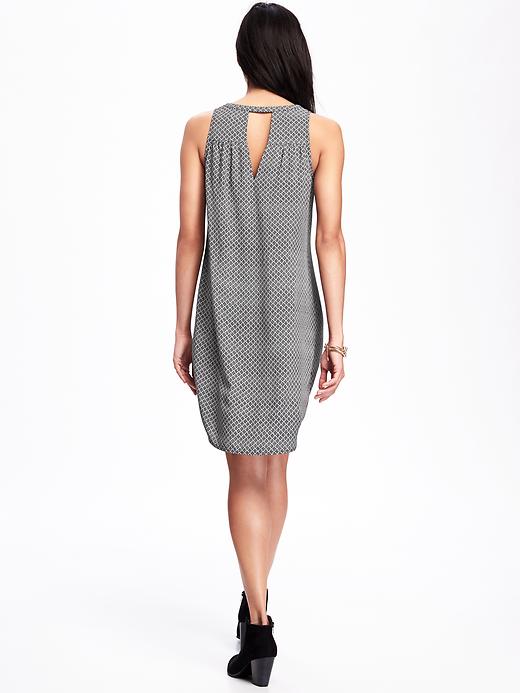 Image number 2 showing, Patterned V-Neck Shift Dress for Women