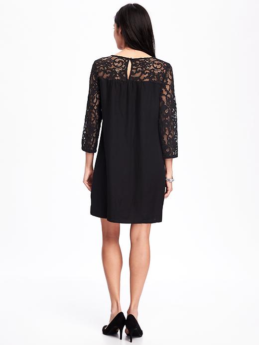 Image number 2 showing, Lace-Trim Shift Dress for Women