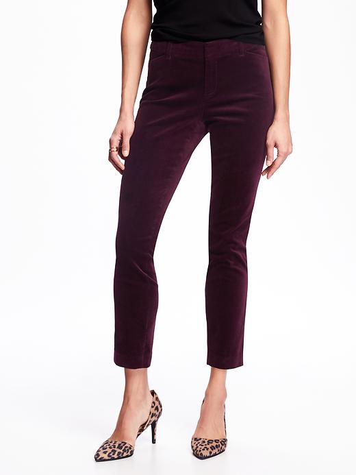 View large product image 1 of 1. Mid-Rise Velvet Pixie Pants for Women