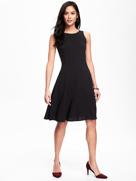 View large product image 1 of 1. High-Neck Fit & Flare Dress for Women