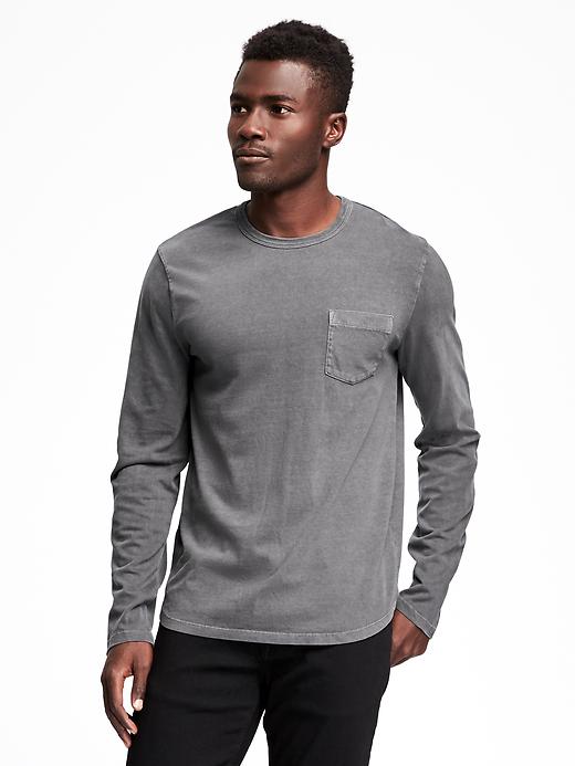 Image number 1 showing, Garment-Dyed Heavy-Weight Tee for Men