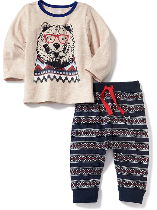 View large product image 1 of 1. Graphic Tee & Joggers 2-Piece Set for Baby