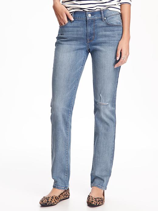 View large product image 1 of 3. Original Distressed Straight Jeans for Women