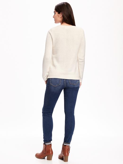 Image number 2 showing, Relaxed Textured Crew-Neck Sweater for Women