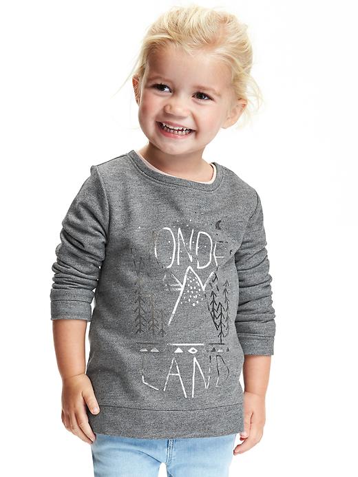 View large product image 1 of 2. Foil-Graphic French-Terry Sweatshirt for Toddler