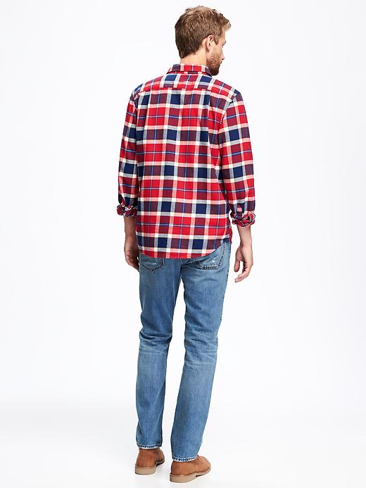 Image number 2 showing, Regular-Fit Plaid Flannel Pocket Shirt for Men