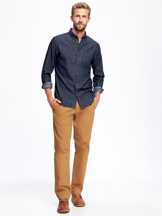 Image number 3 showing, Slim-Fit Classic Chambray Shirt For Men