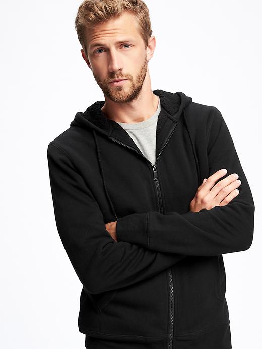 Image number 4 showing, Classic Sherpa-Lined Fleece Hoodie for Men