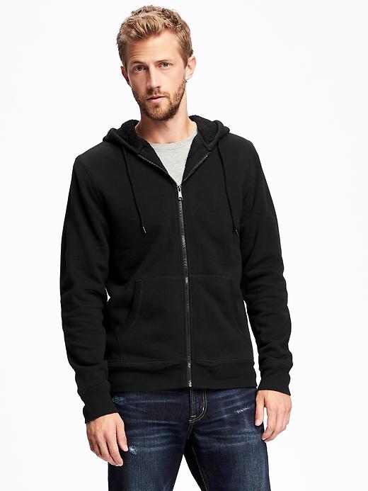 Image number 1 showing, Classic Sherpa-Lined Fleece Hoodie for Men