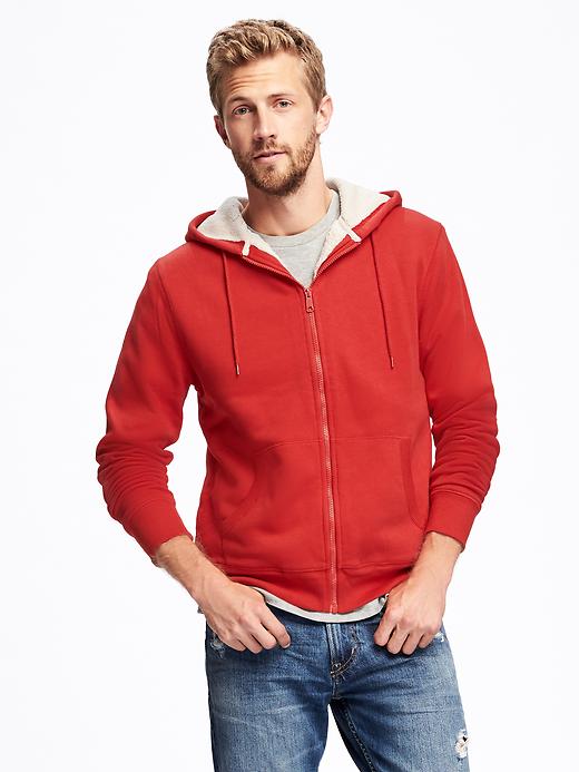 View large product image 1 of 1. Classic Sherpa-Lined Fleece Hoodie for Men